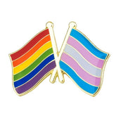 One Community Together - Trans + LGBT Flag Enamel Pin - The RainbowBoys